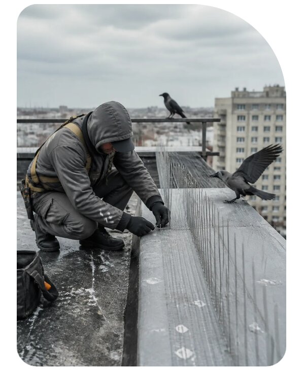 Защита от ворон под ключ в Кинешме по цене от 5054 р. | Сенат-Кнш